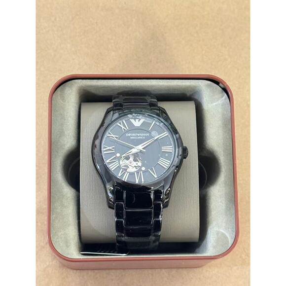 Emporio Armani Valente AR60014 Meccanico Automatic Watch With Black Dial - Picture 1 of 5